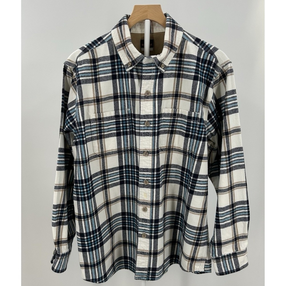 Ridgecut plaid flannel shirt men's large‎ blue brown workwear grunge